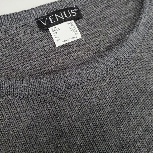 Venus Brown Grey Tan Color Block Sweater Dress Sz - Picture 7 of 9